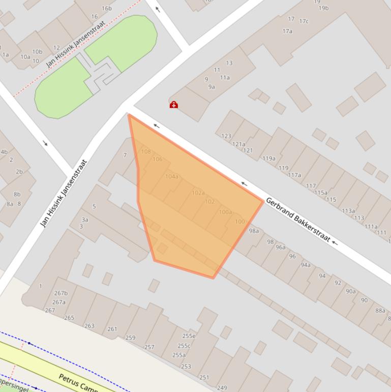 Kaart van postcodegebied 9713HP.