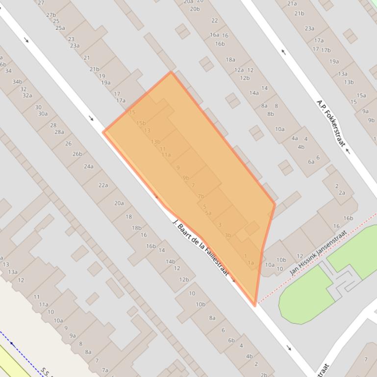 Kaart van postcodegebied 9713JA.