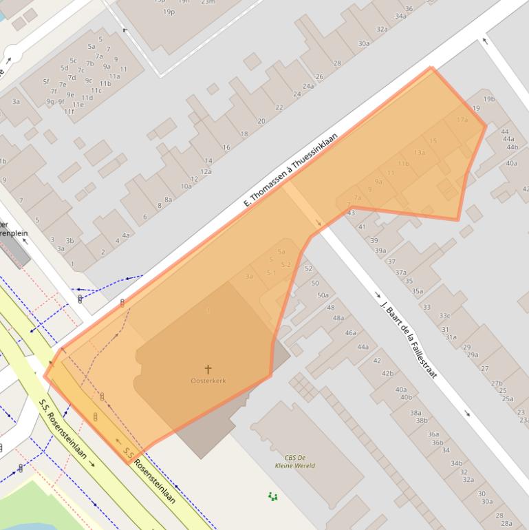 Kaart van postcodegebied 9713JP.