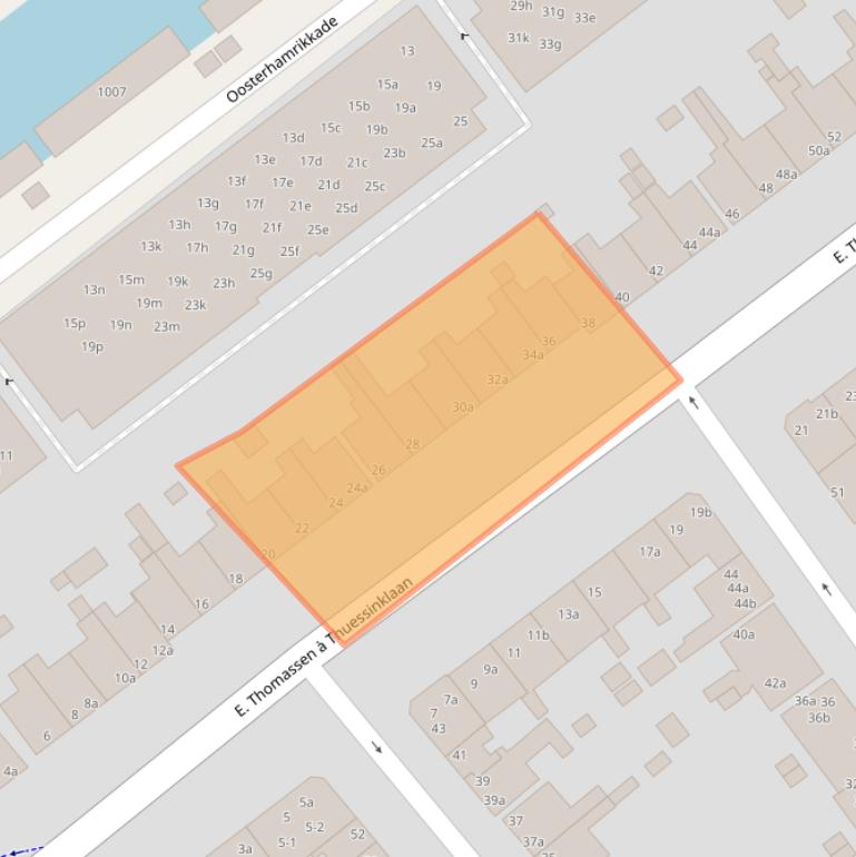 Kaart van postcodegebied 9713JV.