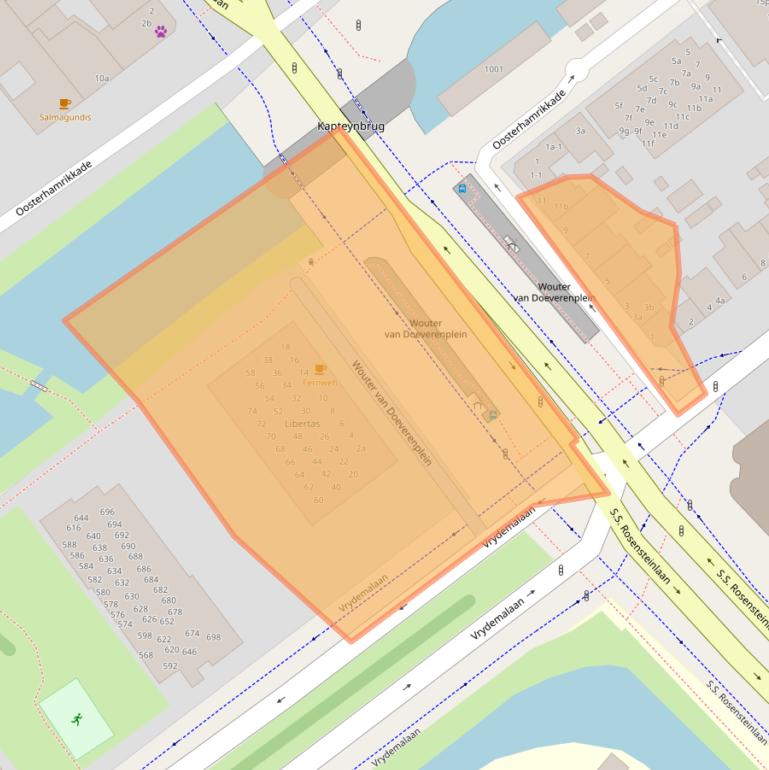 Kaart van postcodegebied 9713JX.