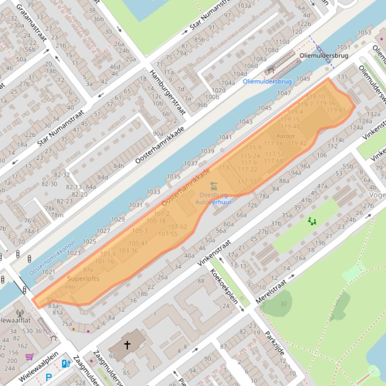 Kaart van postcodegebied 9713KC.