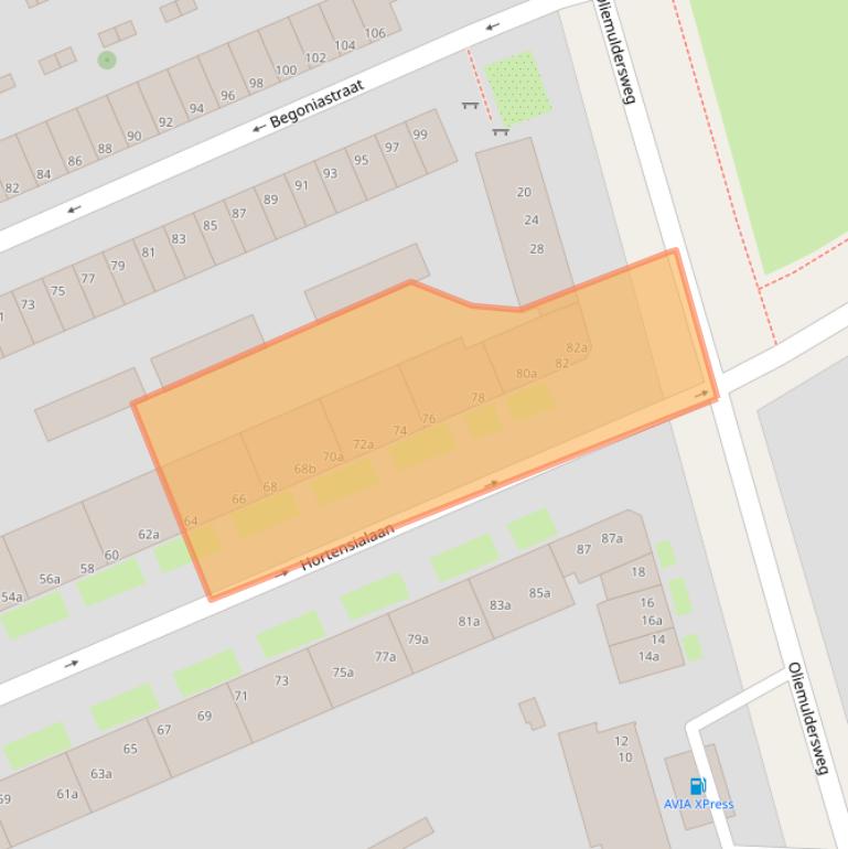 Kaart van postcodegebied 9713KS.