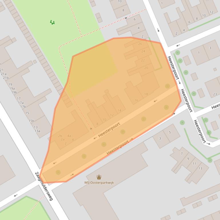 Kaart van postcodegebied 9713KZ.