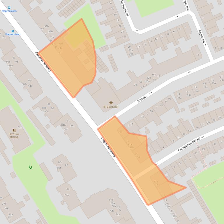 Kaart van postcodegebied 9713LD.