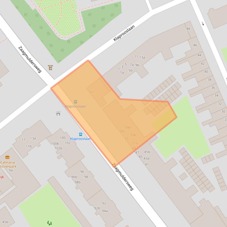 Kaart van postcodegebied 9713LE.