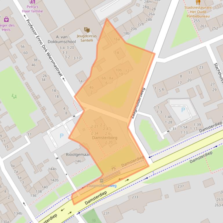 Kaart van postcodegebied 9713LH.