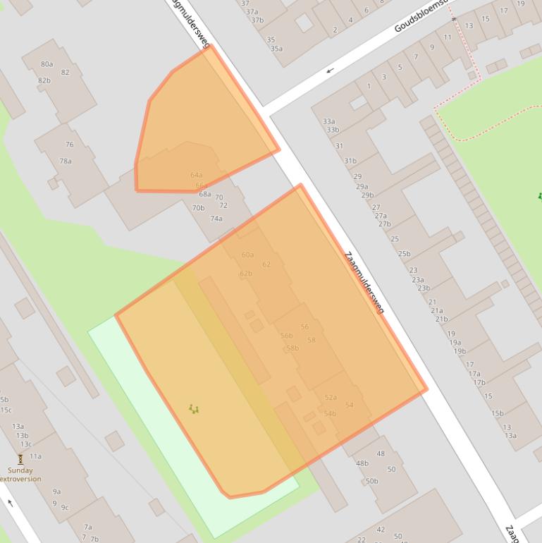 Kaart van postcodegebied 9713LL.