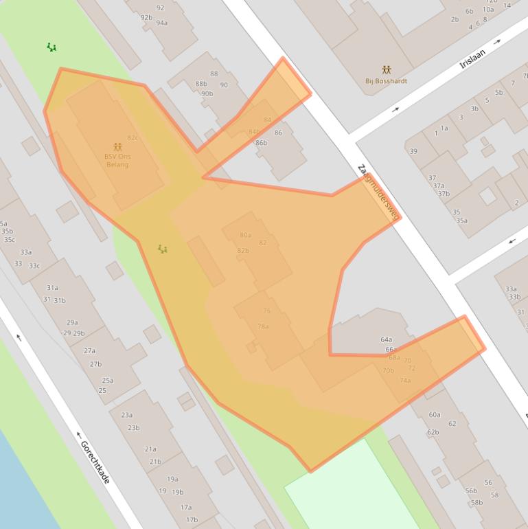 Kaart van postcodegebied 9713LM.