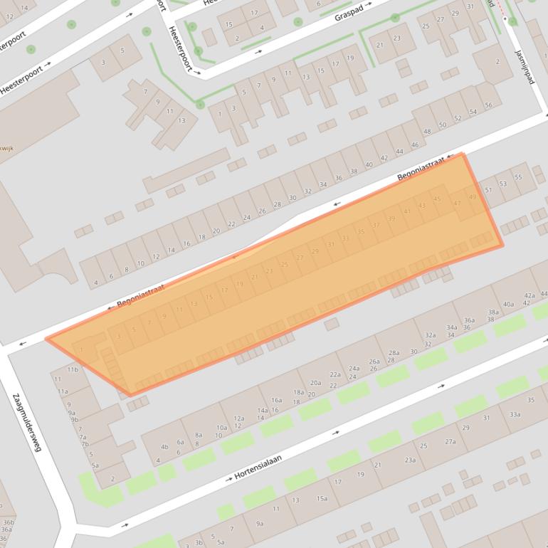 Kaart van postcodegebied 9713NA.
