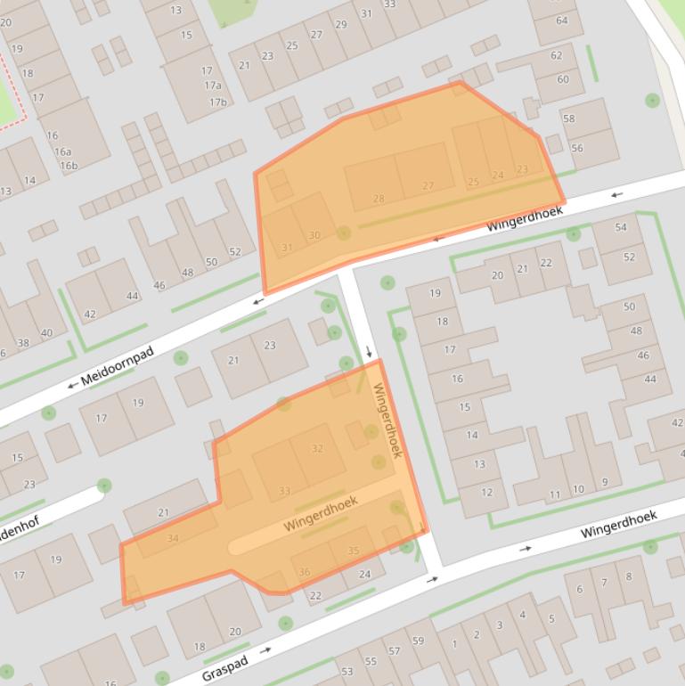 Kaart van postcodegebied 9713NS.