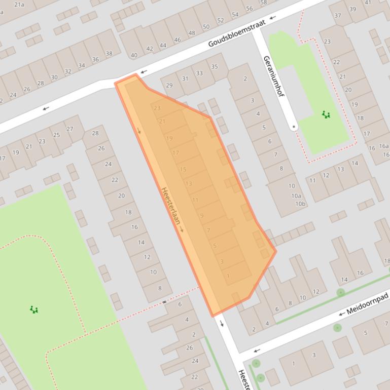 Kaart van postcodegebied 9713NV.