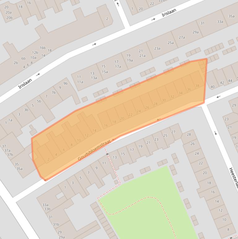 Kaart van postcodegebied 9713PB.