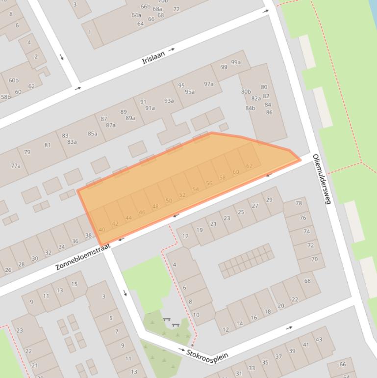 Kaart van postcodegebied 9713PJ.