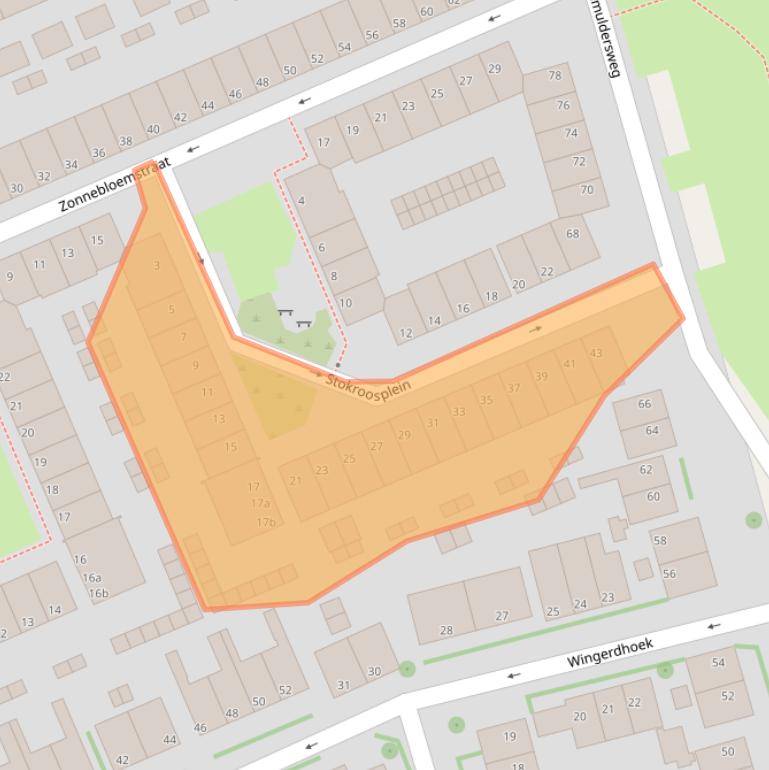 Kaart van postcodegebied 9713PL.