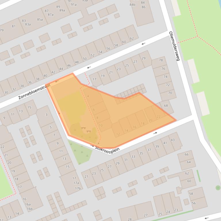 Kaart van postcodegebied 9713PM.