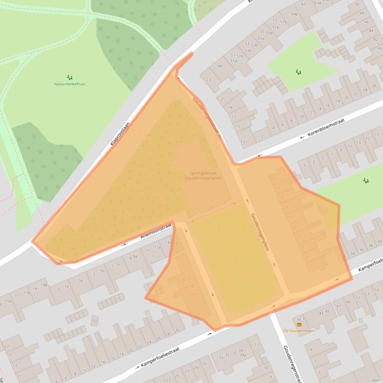 Kaart van postcodegebied 9713PP.