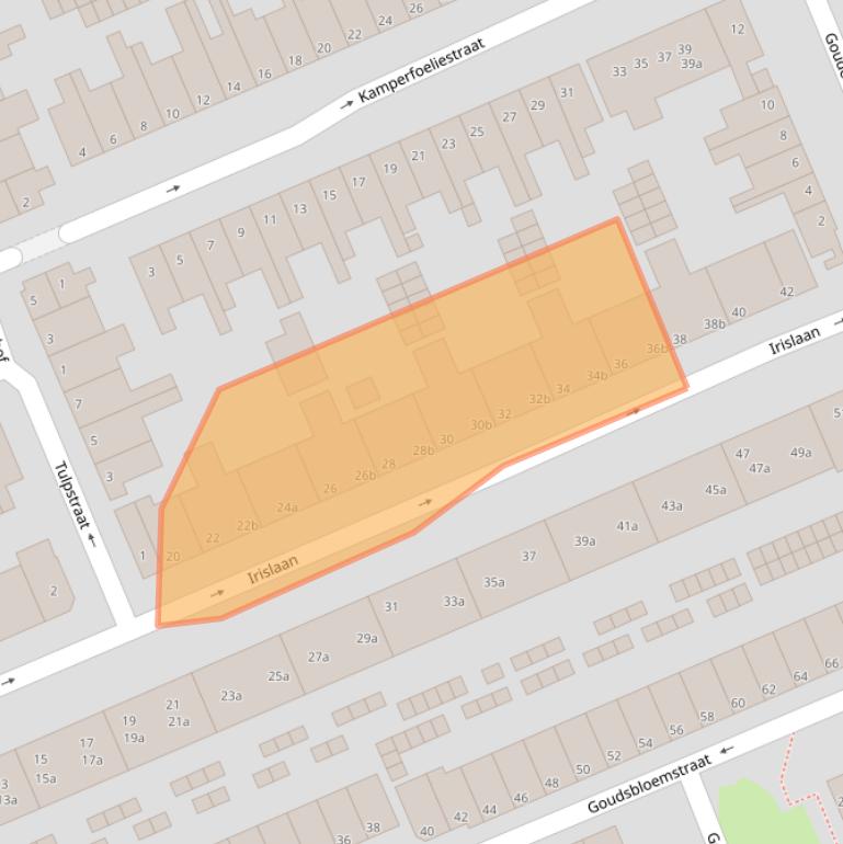 Kaart van postcodegebied 9713RJ.