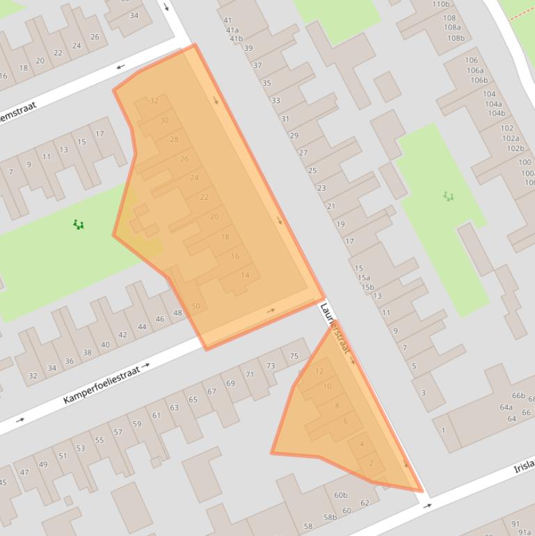 Kaart van postcodegebied 9713RR.