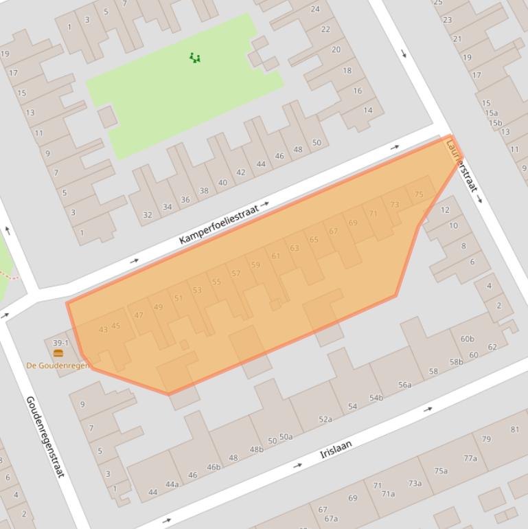 Kaart van postcodegebied 9713RV.