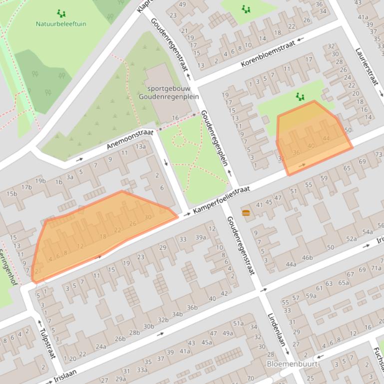 Kaart van postcodegebied 9713RW.