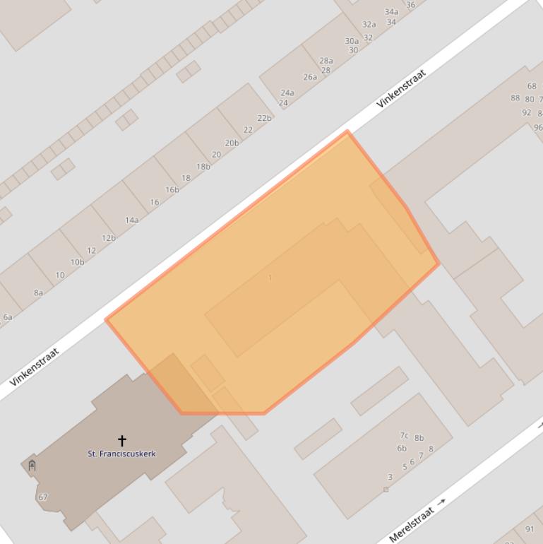 Kaart van postcodegebied 9713TA.