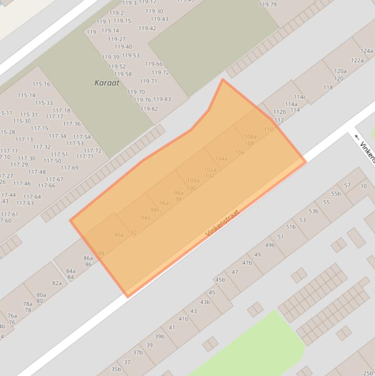 Kaart van postcodegebied 9713TL.