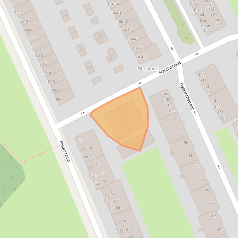 Kaart van postcodegebied 9713TS.