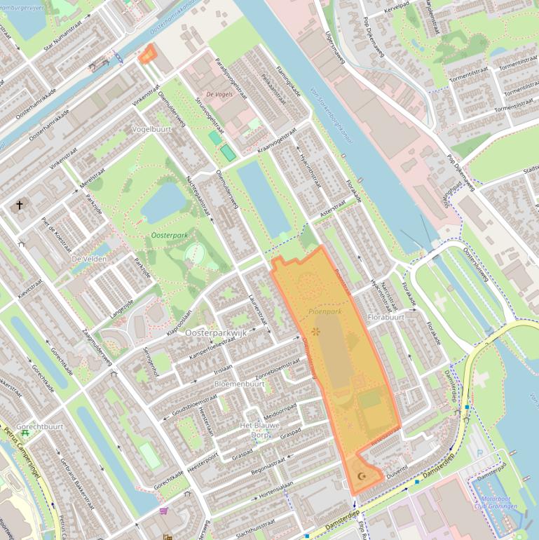 Kaart van postcodegebied 9713VA.