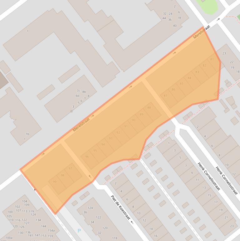 Kaart van postcodegebied 9713VW.
