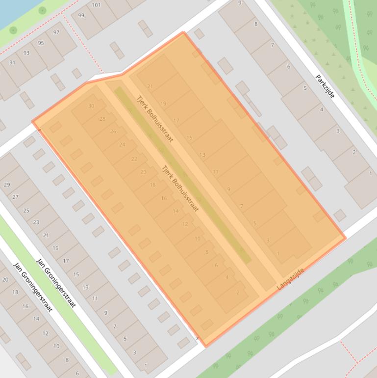 Kaart van postcodegebied 9713WD.