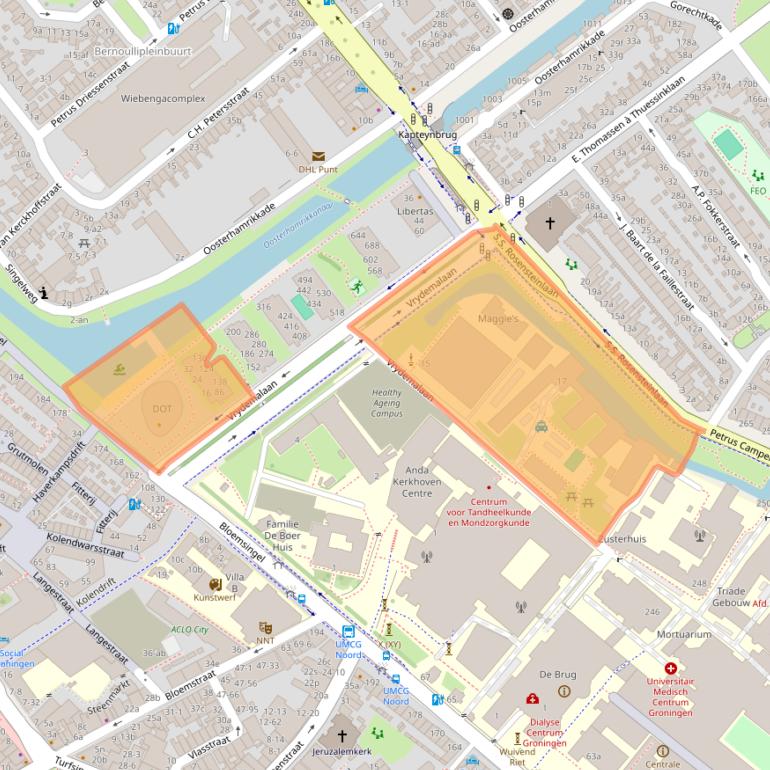 Kaart van postcodegebied 9713WS.