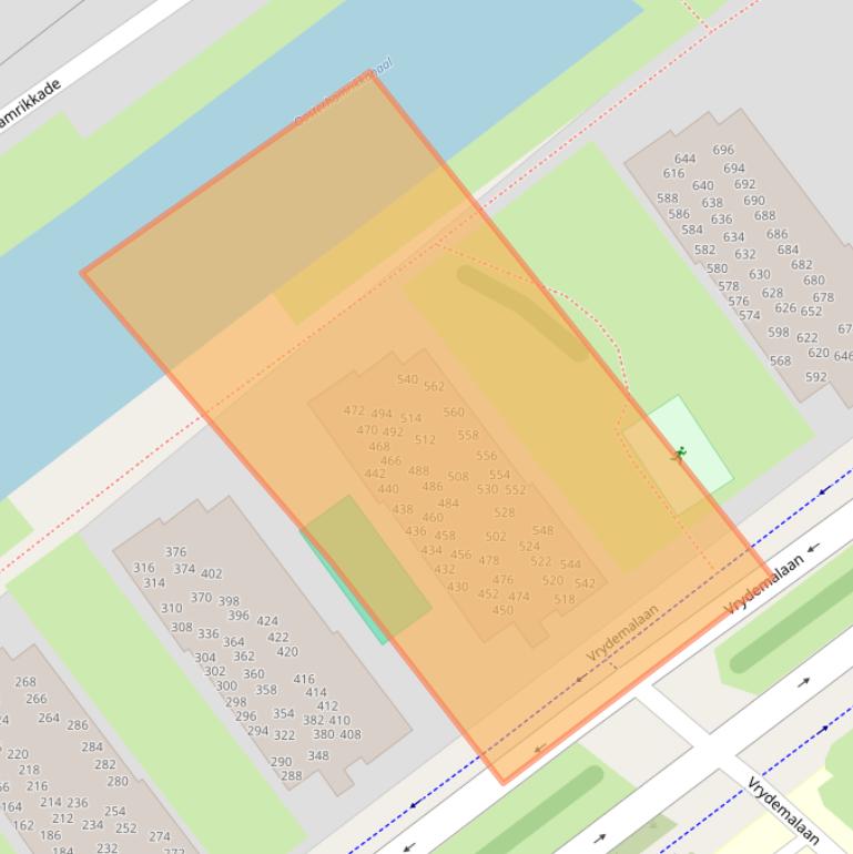 Kaart van postcodegebied 9713WX.