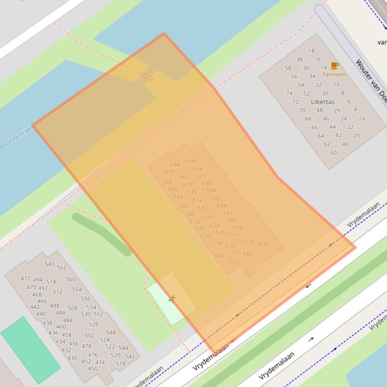 Kaart van postcodegebied 9713WZ.