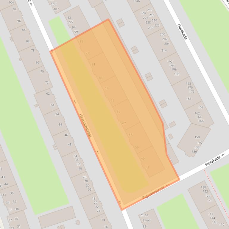 Kaart van postcodegebied 9713XB.