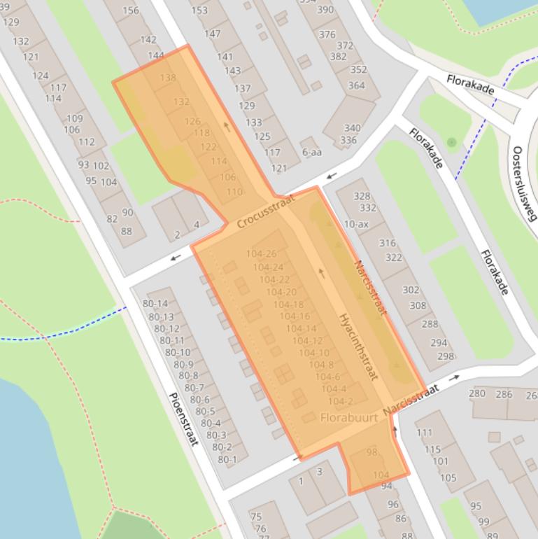 Kaart van postcodegebied 9713XJ.