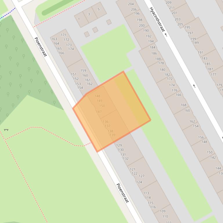 Kaart van postcodegebied 9713XW.