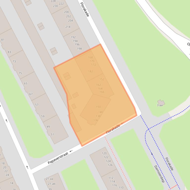 Kaart van postcodegebied 9713ZE.