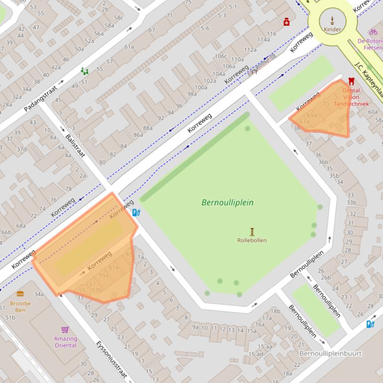 Kaart van postcodegebied 9714AC.