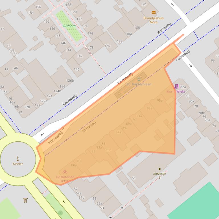 Kaart van postcodegebied 9714AD.