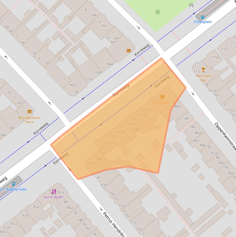 Kaart van postcodegebied 9714AE.