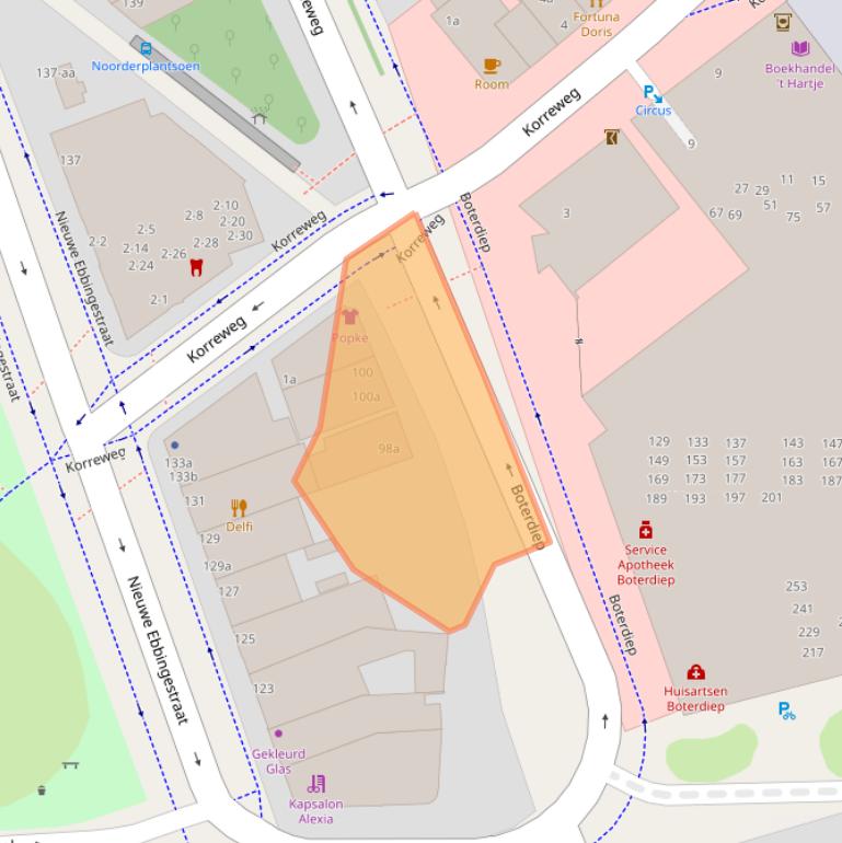 Kaart van postcodegebied 9714AN.