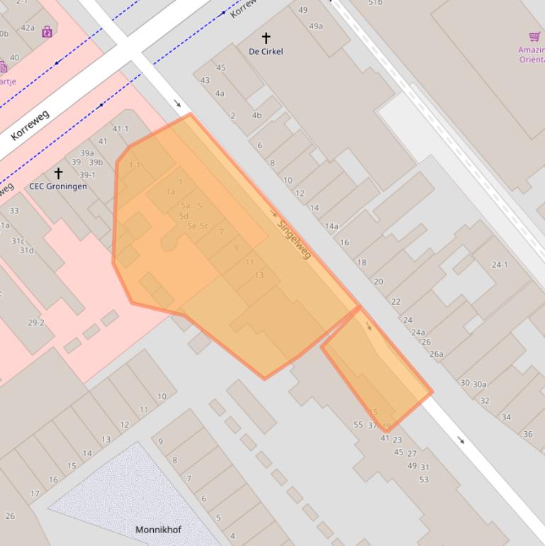 Kaart van postcodegebied 9714AP.