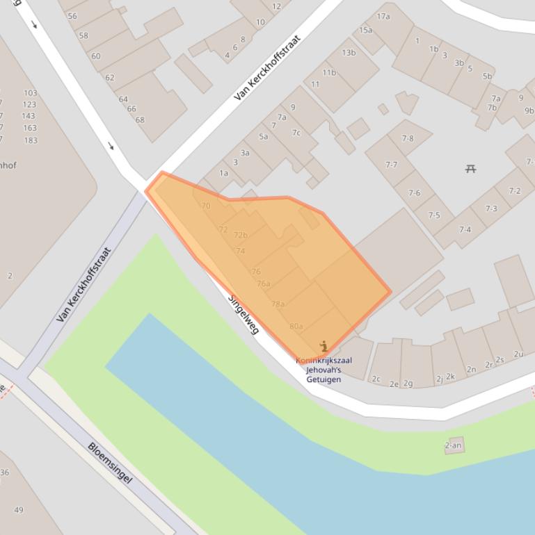 Kaart van postcodegebied 9714AW.