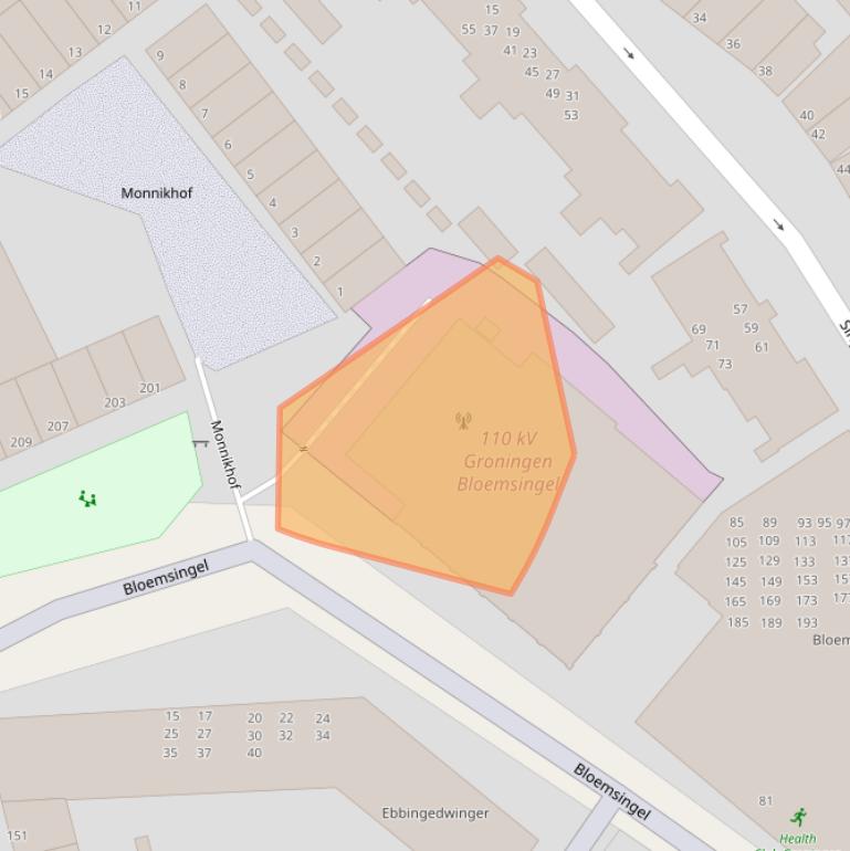 Kaart van postcodegebied 9714AZ.