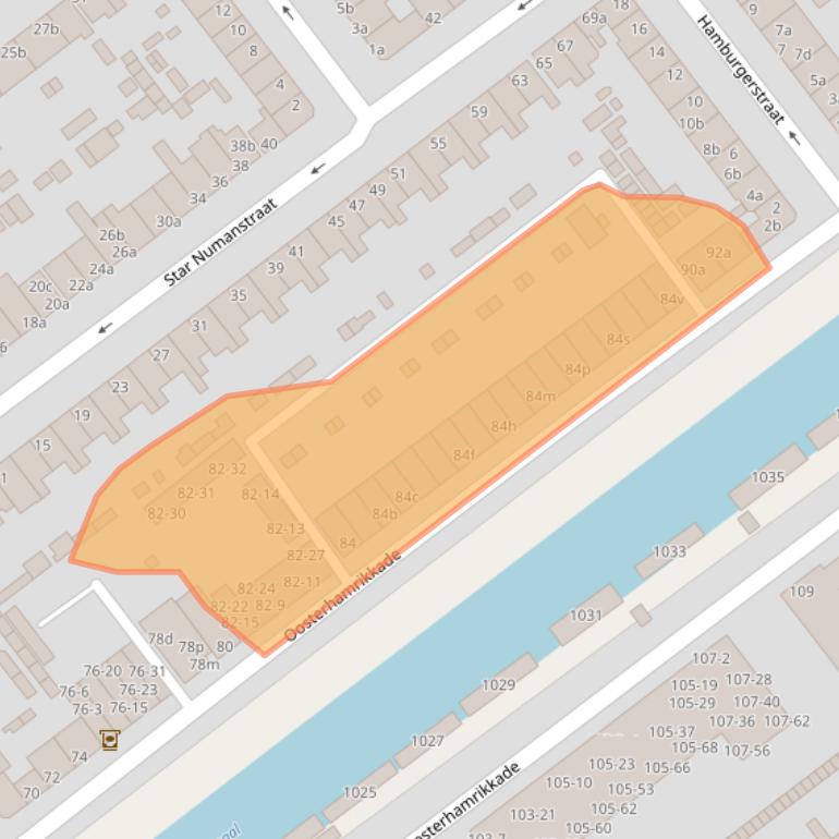 Kaart van postcodegebied 9714BH.