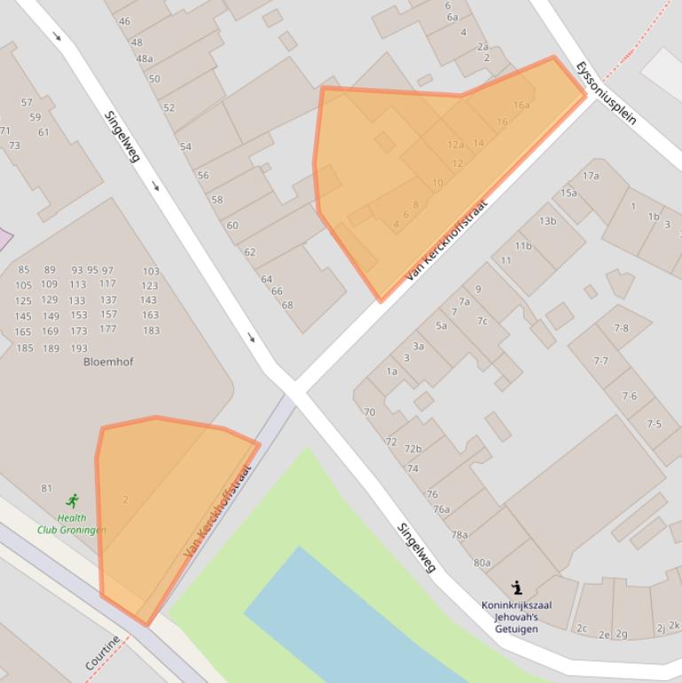 Kaart van postcodegebied 9714BN.