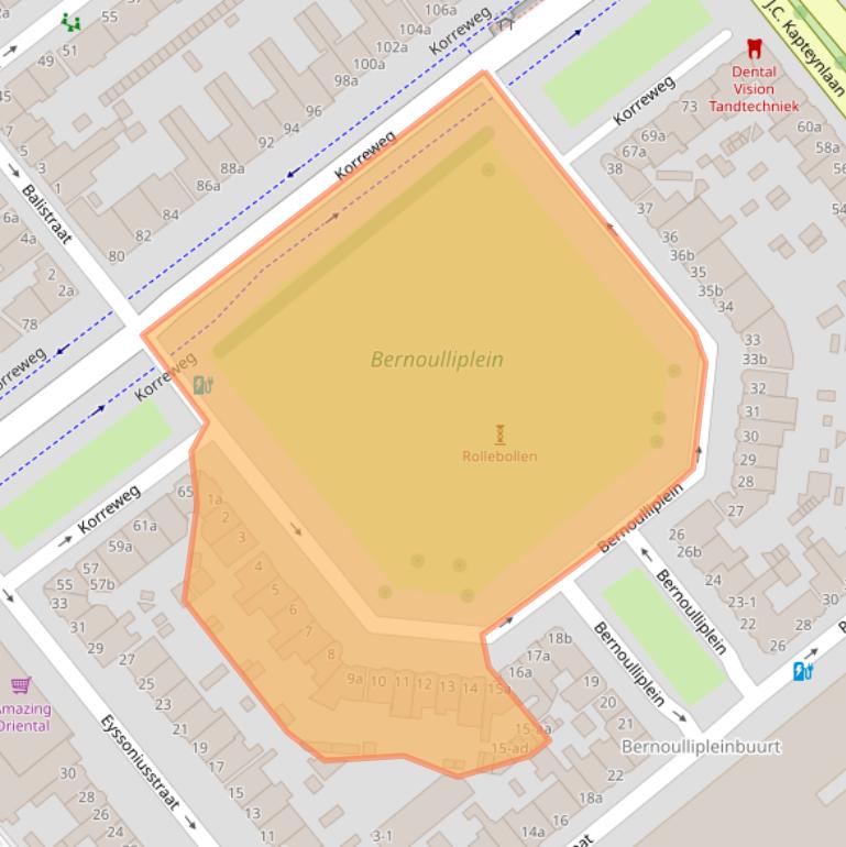 Kaart van postcodegebied 9714BT.