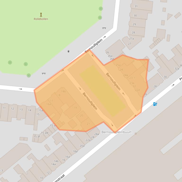 Kaart van postcodegebied 9714BV.