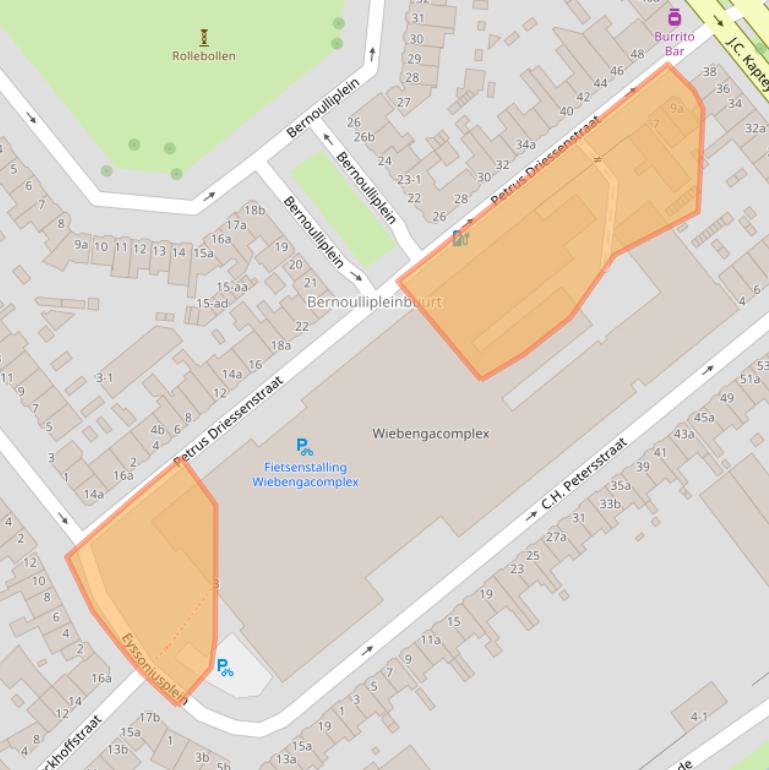 Kaart van postcodegebied 9714CA.